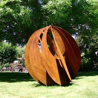 空の金属のコルテンの鋼鉄芸術球の彫刻600mm 900mm