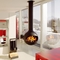 実質火の鋼鉄特別型の木製の非常に熱い暖炉を掛けるフランスの別荘