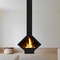 屋内木製の非常に熱い中断された暖炉の天井によって取付けられる掛かるストーブ