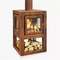 木製の非常に熱い屋外の支えがないCortenの鋼鉄ストーブの金属の暖炉