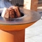 高い円形の基礎キャンプの調理のコルテン鋼鉄BBQのグリルのバーベキュー