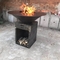 黒い塗る円形のコルテンの鋼鉄BBQのグリルの暖炉1330*500*1000mm