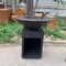黒い塗る円形のコルテンの鋼鉄BBQのグリルの暖炉1330*500*1000mm