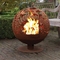 球携帯用ヒーターのための無作法な花様式のコルテンの鋼鉄火の地球の暖炉