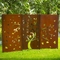 鋼鉄庭スクリーンを風化させる木のイメージは家の装飾のためにパネルをはめる